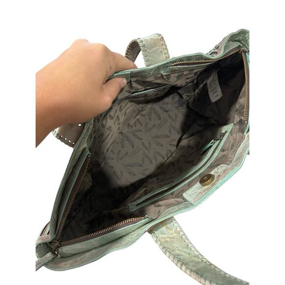 Corral Green Brown Leather Cut Out Shoulder Bag Purse Bling Western Rodeo - Picture 15 of 16